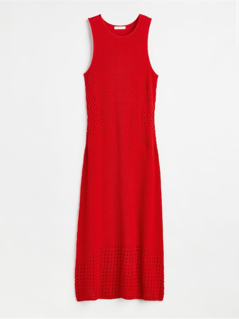 H&M Red Sleeveless Knit Midi Dress